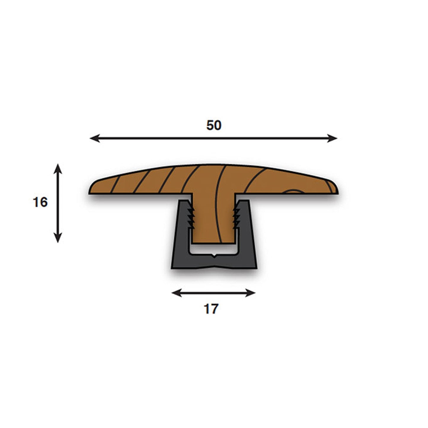 Natural Oak - Lacquered Connecting Profile Door Bar 990mm