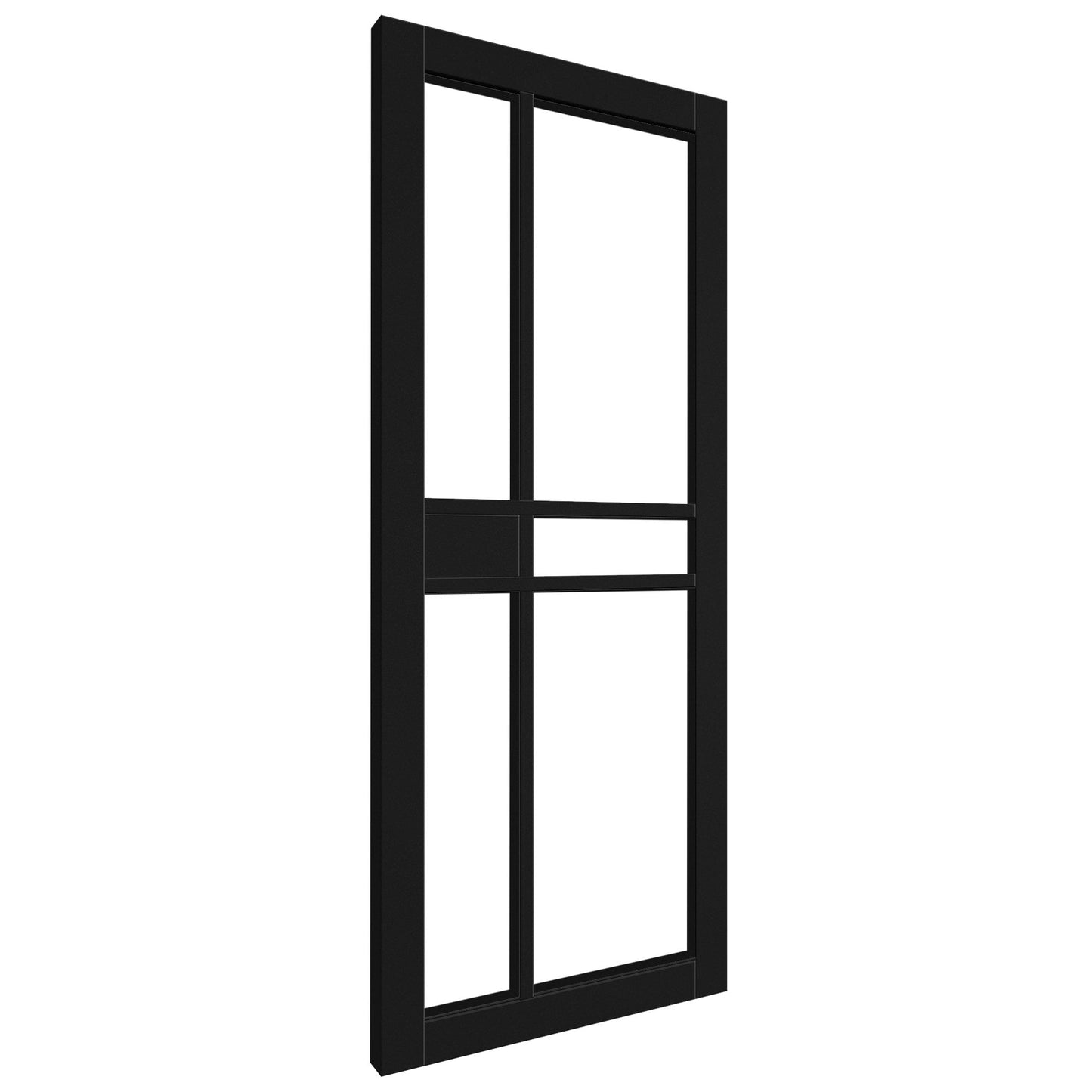 B-Grade Jet Black Internal Fully Finished Studio 1 Panel 5 Light Clear Glass Door