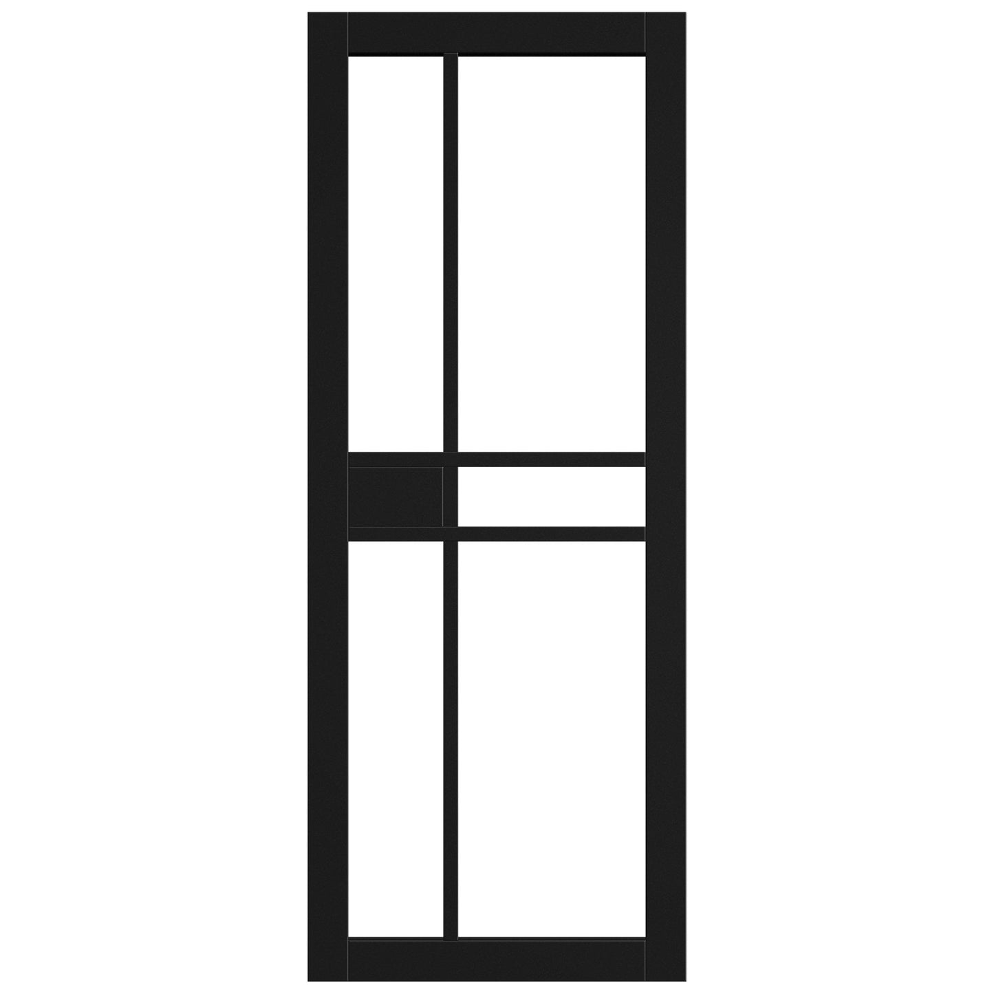 B-Grade Black Internal Fully Finished Sudio 1 Panel 5 Light Clear Glass Door