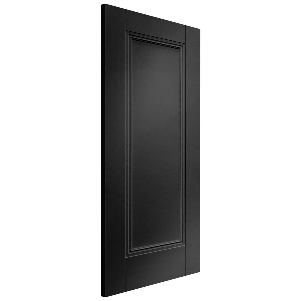 B-Grade Jet Black Internal Fully Finished 1 Panel Elegance Lancaster FD30 Fire Door