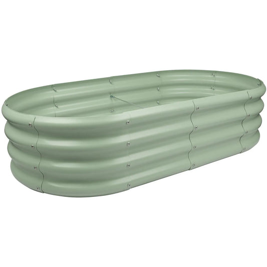 Galvanised Steel Circular Raised Garden Bed 120cm Heritage Green