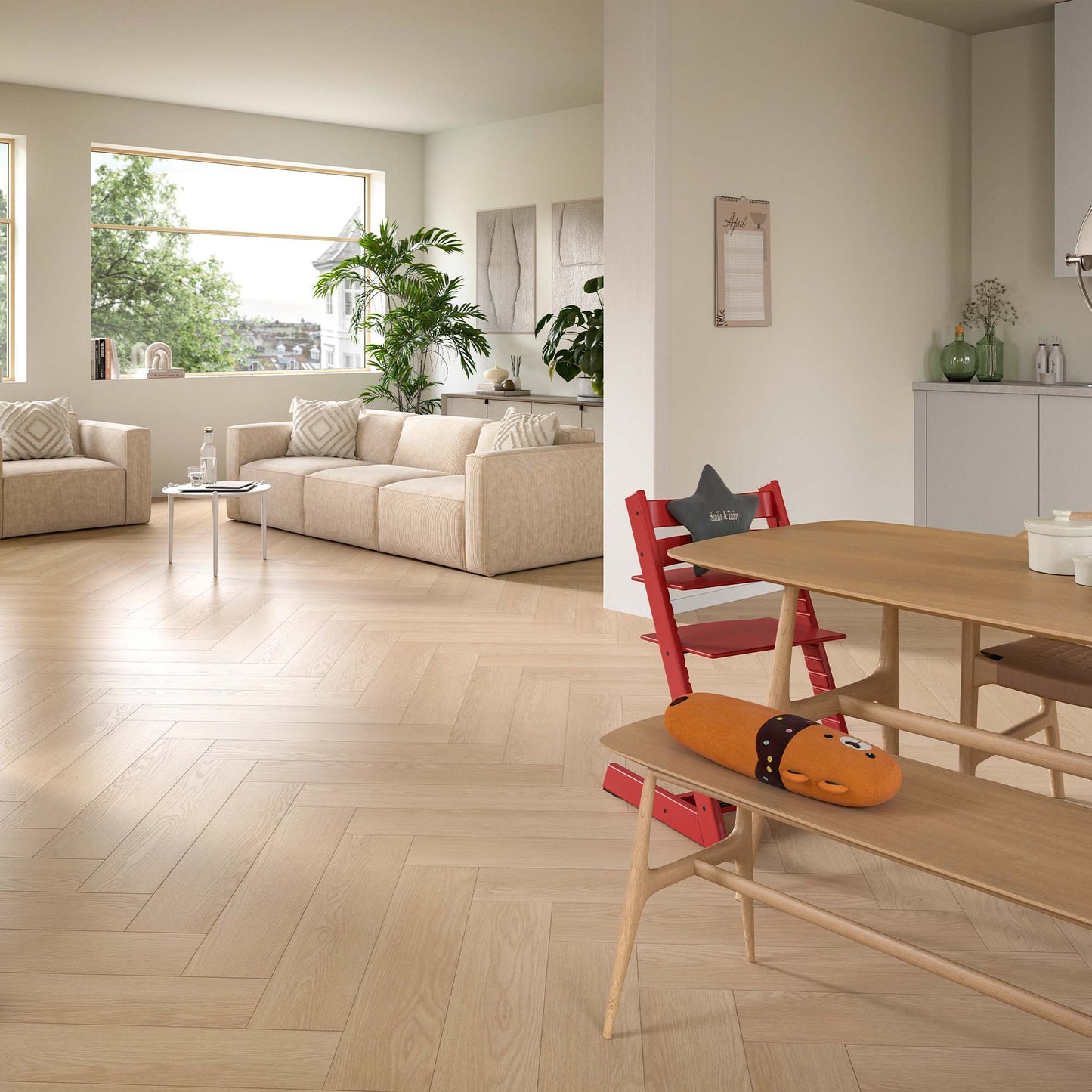Warm Heritage Oak - Wood Essence Water Resistant 8mm Herringbone Laminate Sample