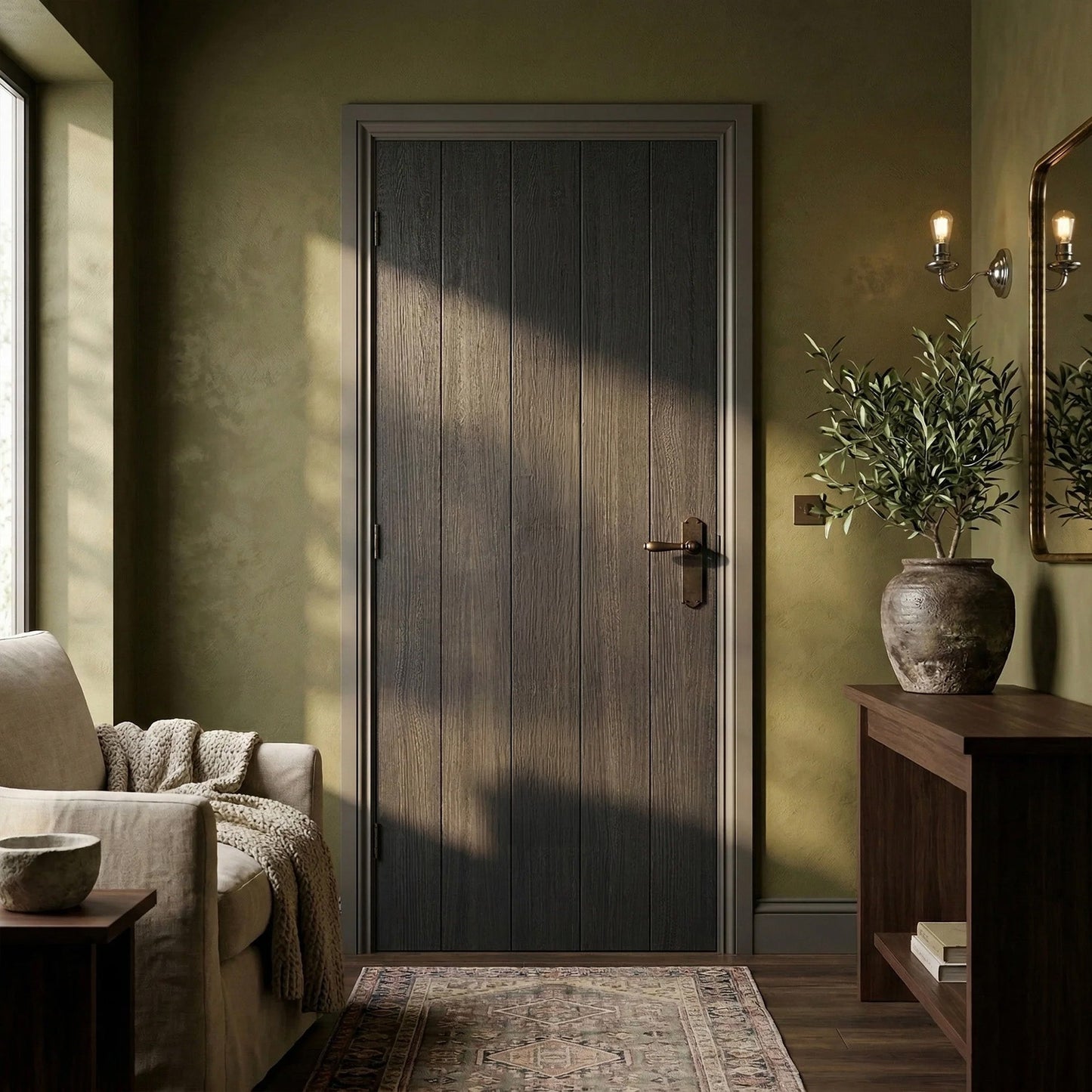 Black Internal Fully Finished Cottage Laminate FD30 Fire Door