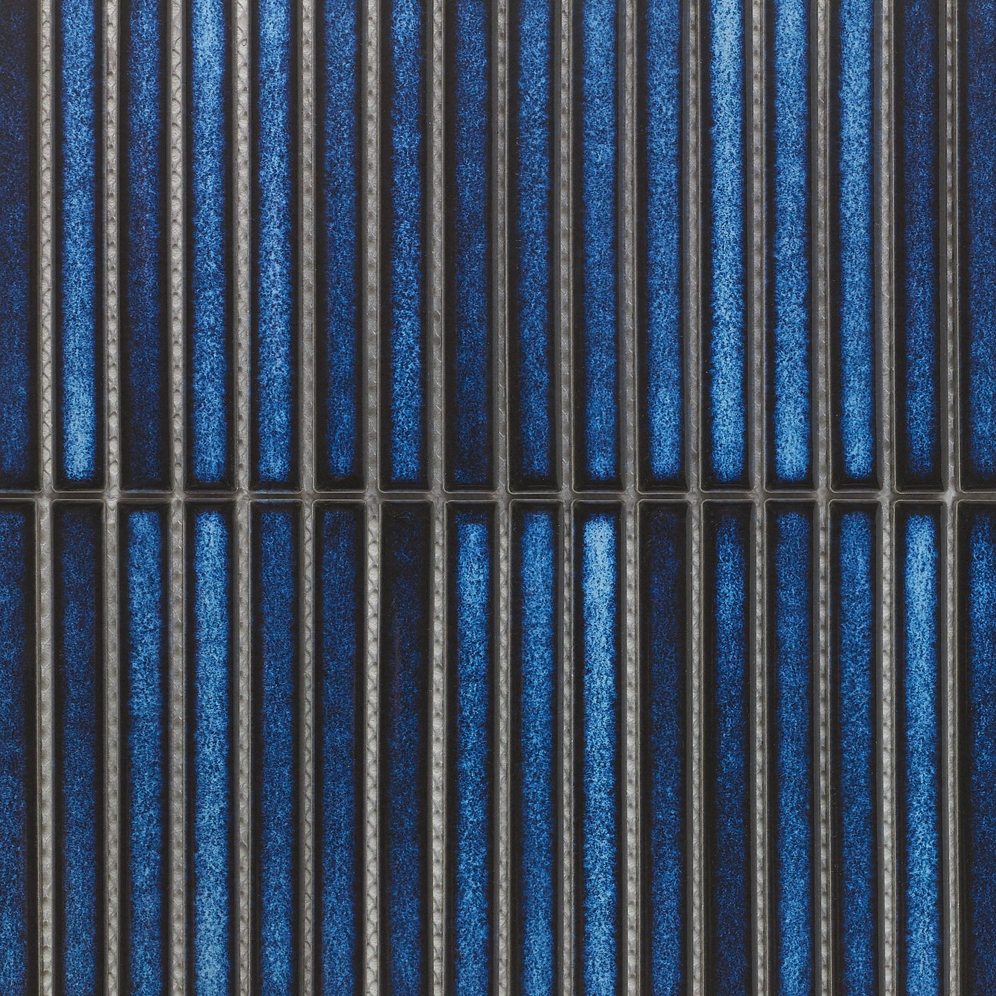 Blue Gloss - Linear Smooth Mosaic Porcelain Wall Tile Sample