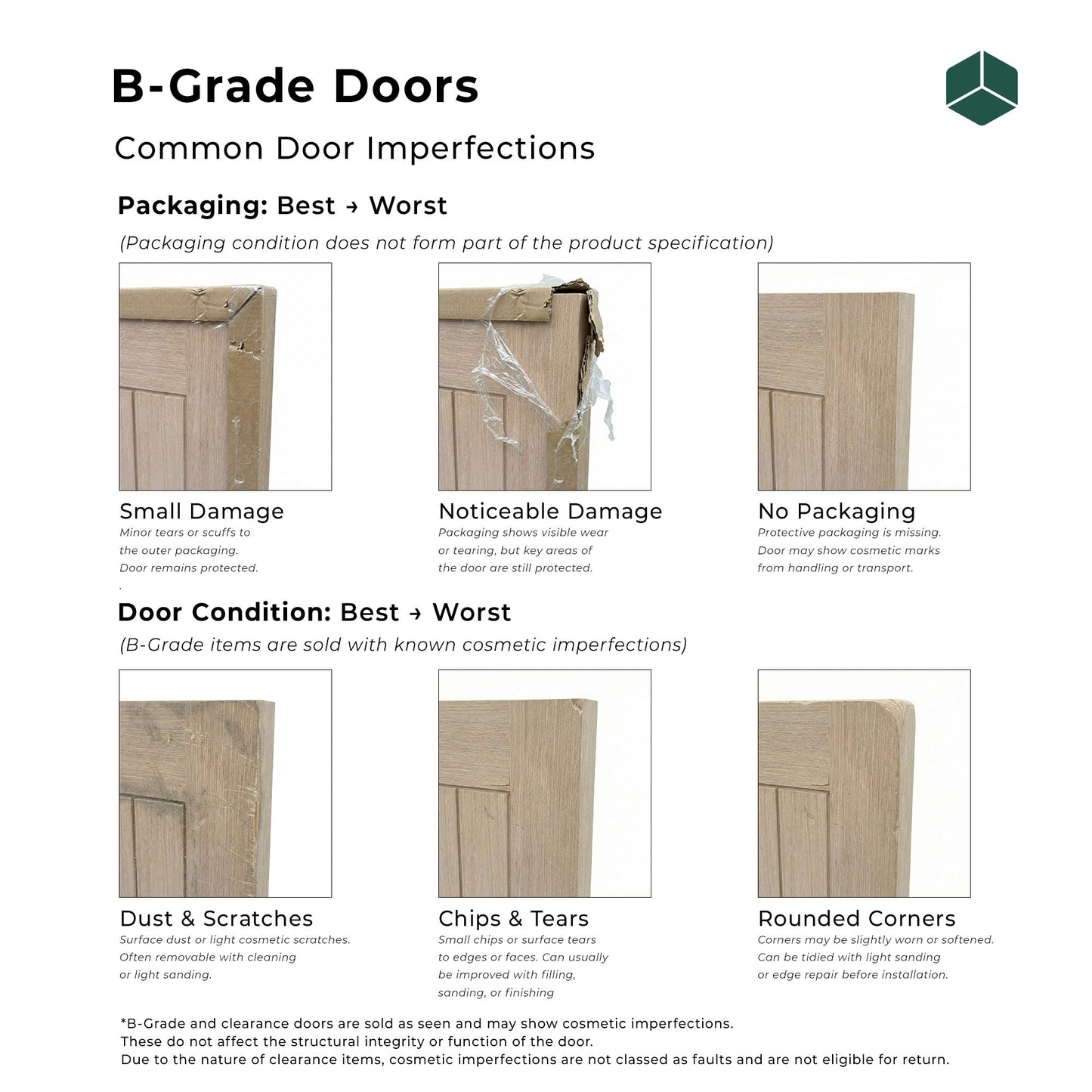 B-Grade Oak Internal Fully Finished Chevron Door