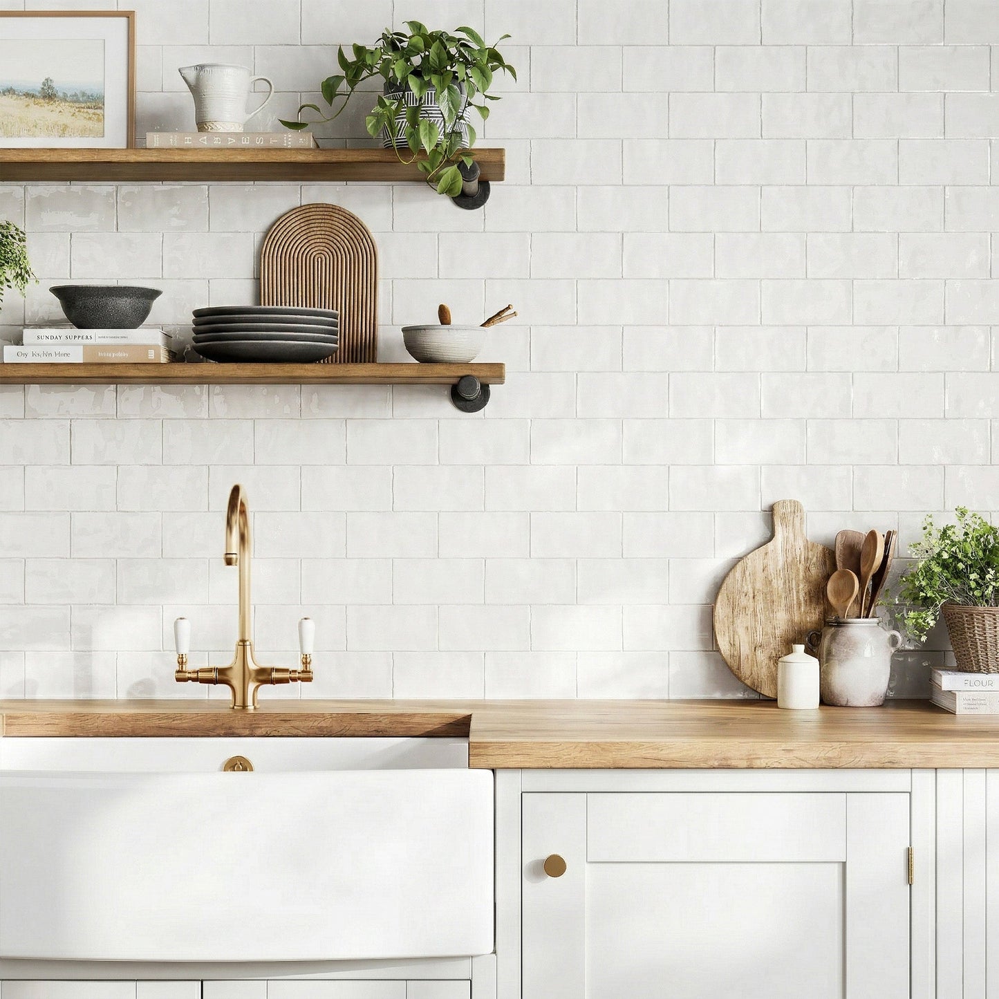 White Gloss - Crafted Smooth Ceramic Wall Tile Sample