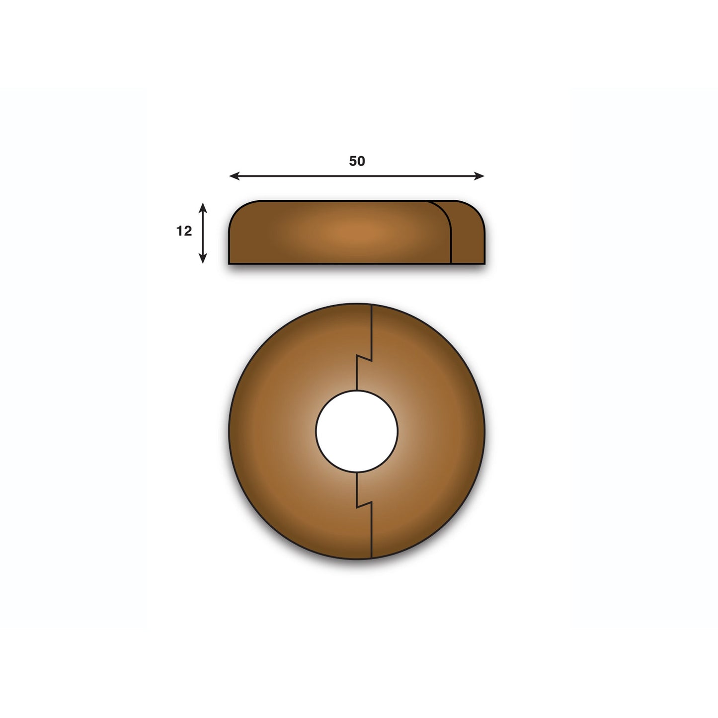 Natural Lacquered Radiator Pipe Rose Cover