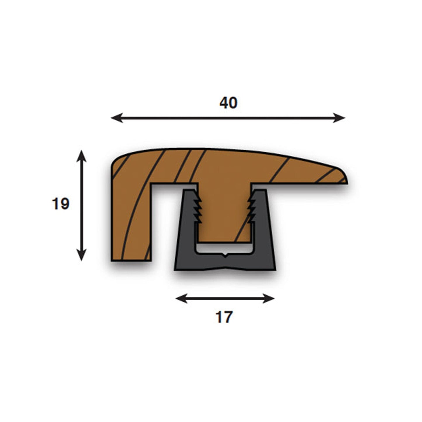 Golden Oak - End Profile Door Bar 990mm